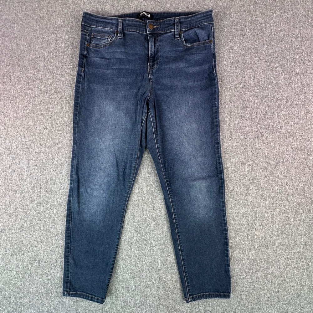 Buffalo Jeans Womens 12 Aubrey Blue High Rise Stretch Ankle Grazer Dark Wash